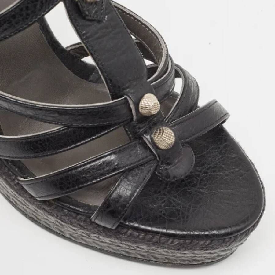 Balenciaga Vintage Pre-owned Leather sandals Black Dames