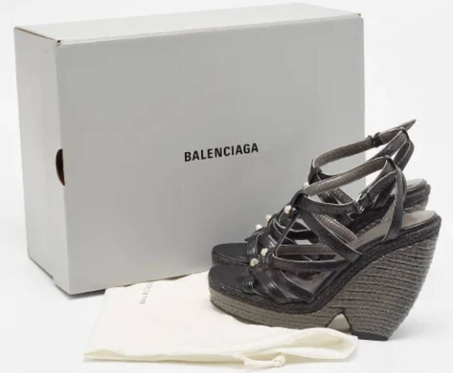 Balenciaga Vintage Pre-owned Leather sandals Black Dames