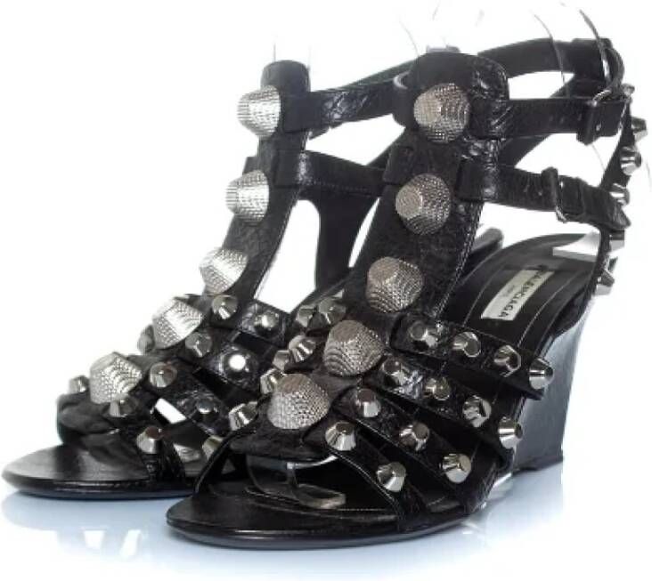 Balenciaga Vintage Pre-owned Leather sandals Black Dames