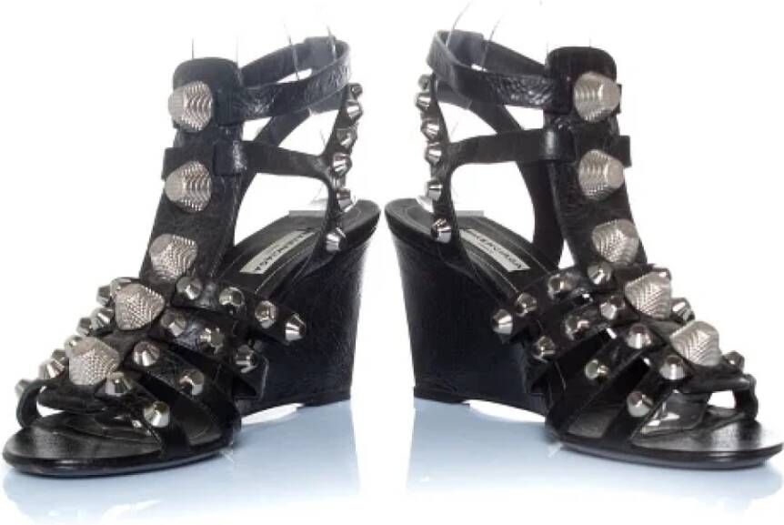 Balenciaga Vintage Pre-owned Leather sandals Black Dames