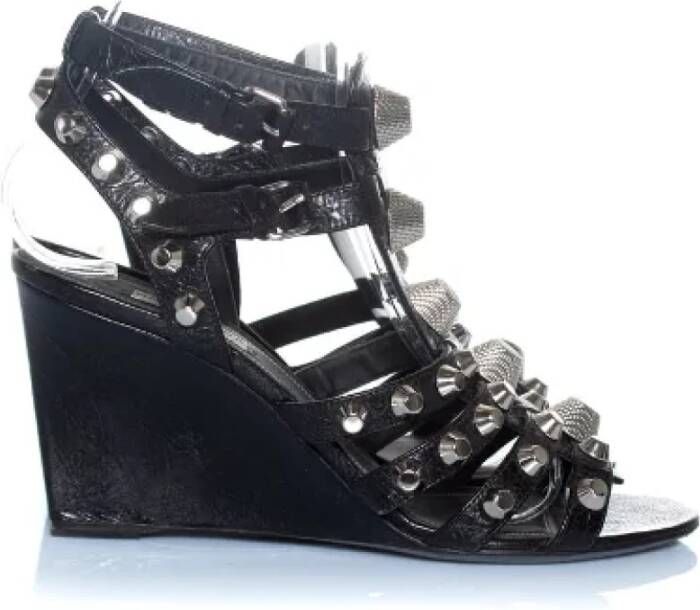 Balenciaga Vintage Pre-owned Leather sandals Black Dames