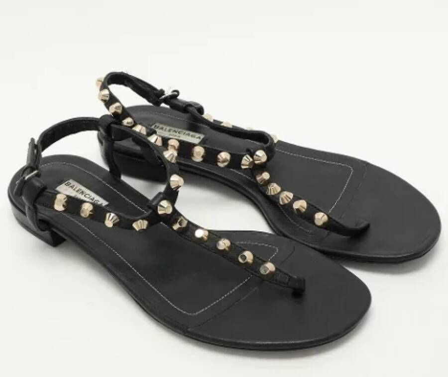 Balenciaga Vintage Pre-owned Leather sandals Black Dames