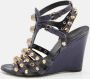 Balenciaga Vintage Pre-owned Leather sandals Blue Dames - Thumbnail 2