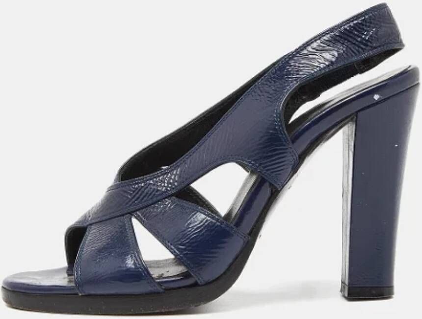 Balenciaga Vintage Pre-owned Leather sandals Blue Dames