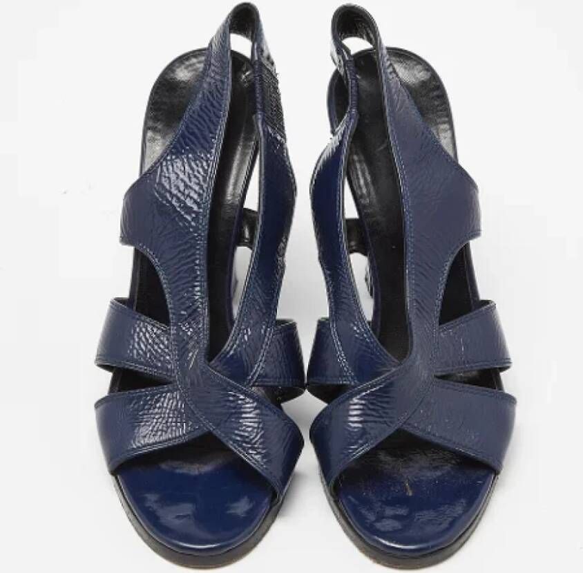 Balenciaga Vintage Pre-owned Leather sandals Blue Dames