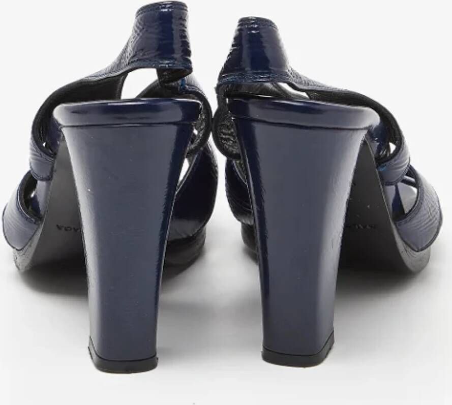 Balenciaga Vintage Pre-owned Leather sandals Blue Dames