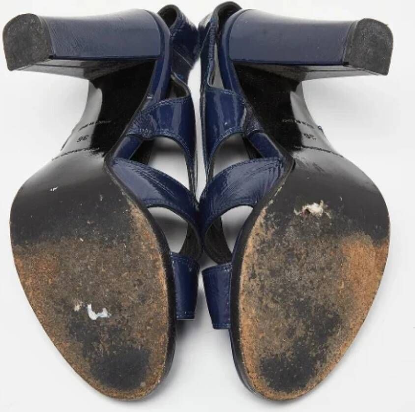 Balenciaga Vintage Pre-owned Leather sandals Blue Dames