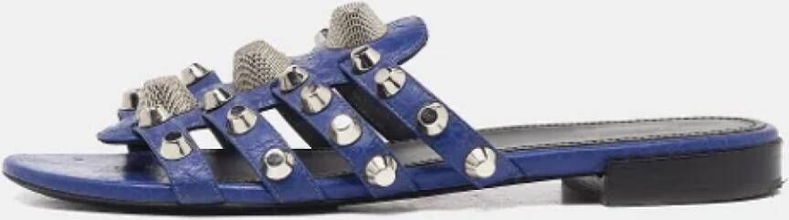 Balenciaga Vintage Pre-owned Leather sandals Blue Dames