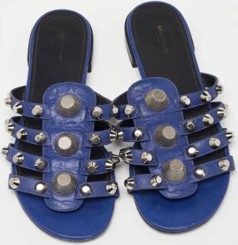 Balenciaga Vintage Pre-owned Leather sandals Blue Dames