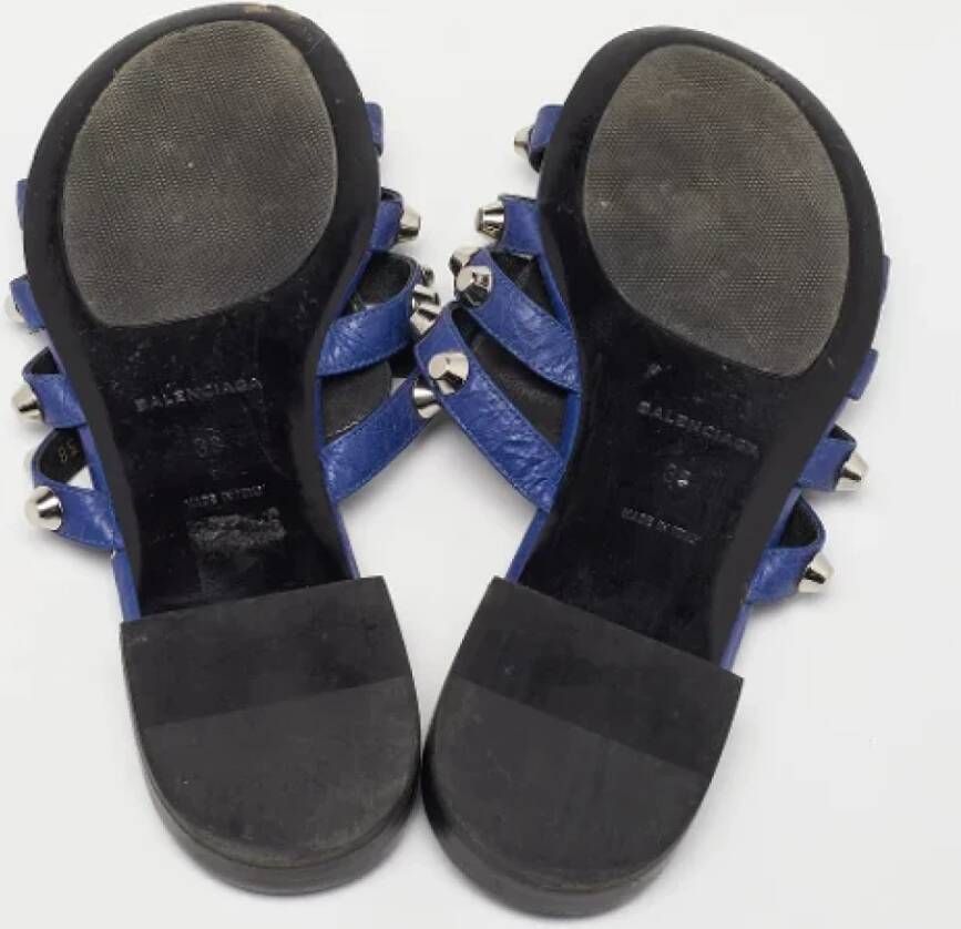 Balenciaga Vintage Pre-owned Leather sandals Blue Dames