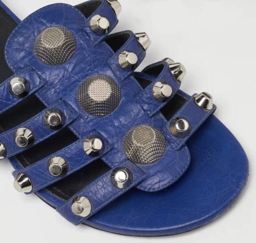 Balenciaga Vintage Pre-owned Leather sandals Blue Dames