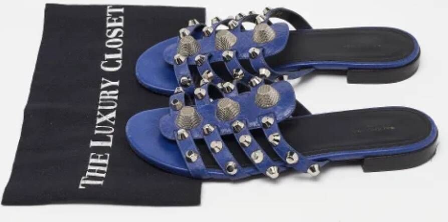 Balenciaga Vintage Pre-owned Leather sandals Blue Dames