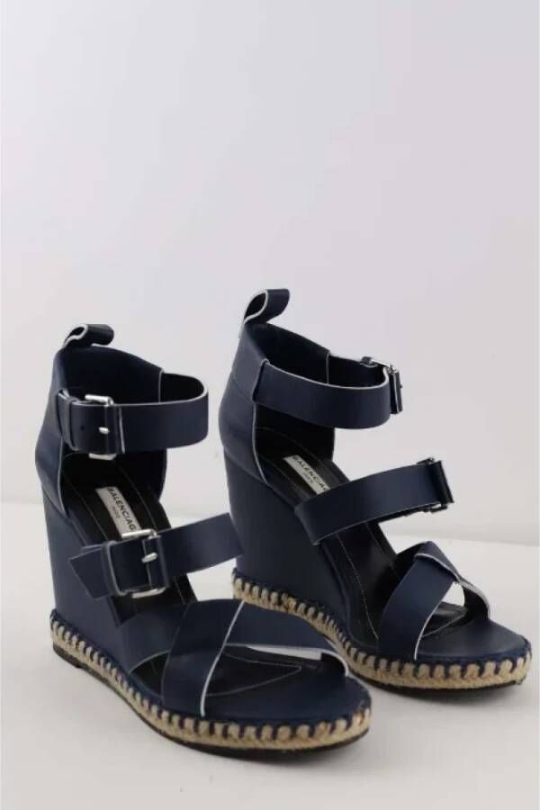 Balenciaga Vintage Pre-owned Leather sandals Blue Dames