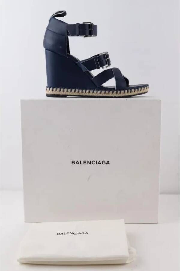 Balenciaga Vintage Pre-owned Leather sandals Blue Dames