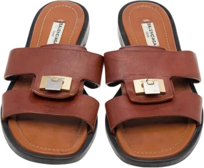 Balenciaga Vintage Pre-owned Leather sandals Brown Dames