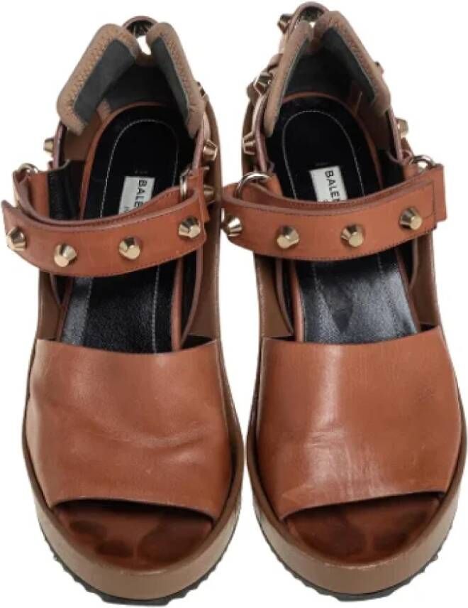 Balenciaga Vintage Pre-owned Leather sandals Brown Dames