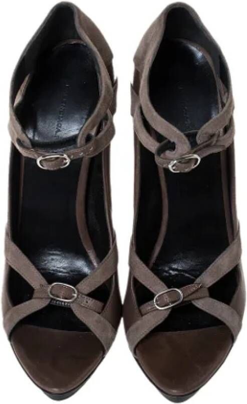 Balenciaga Vintage Pre-owned Leather sandals Gray Dames