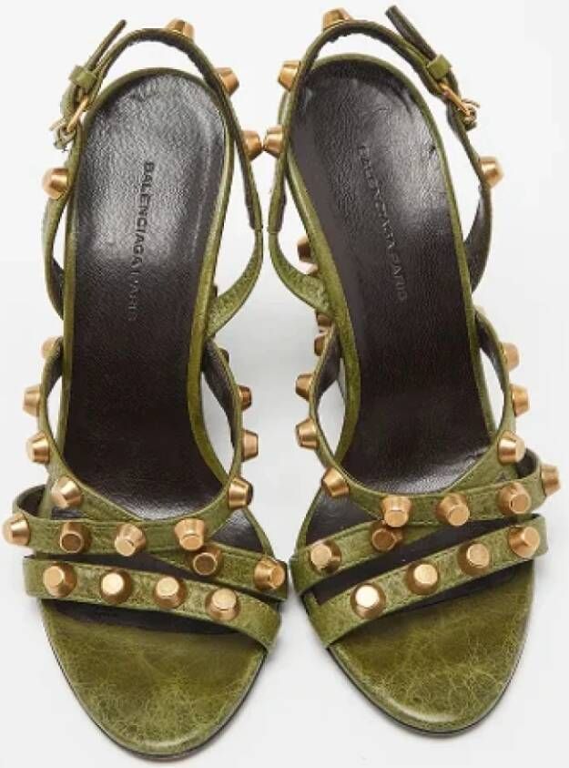 Balenciaga Vintage Pre-owned Leather sandals Green Dames