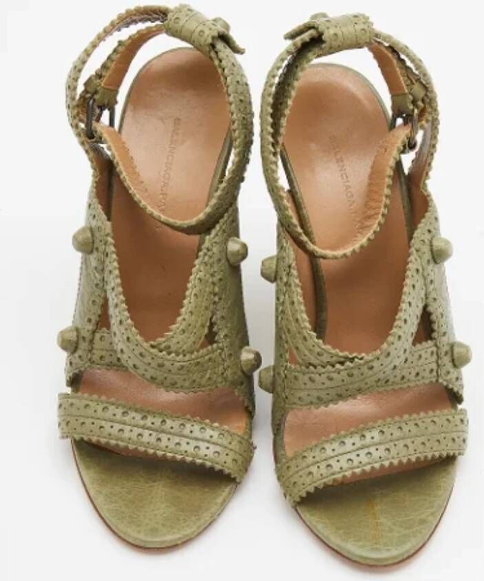 Balenciaga Vintage Pre-owned Leather sandals Green Dames