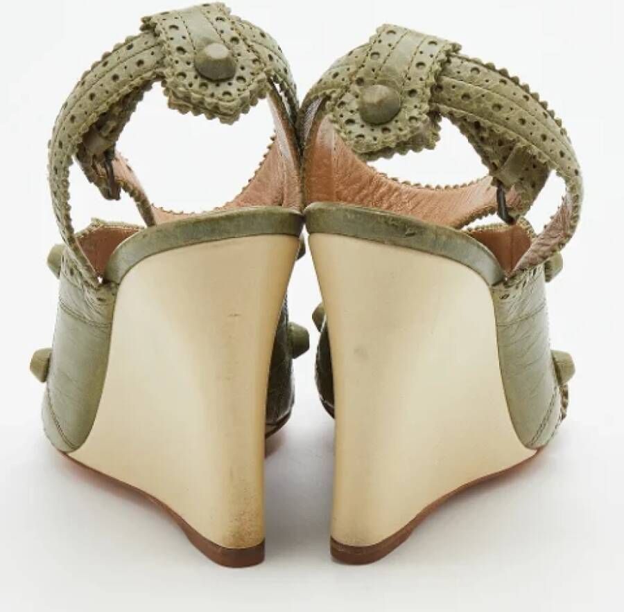 Balenciaga Vintage Pre-owned Leather sandals Green Dames