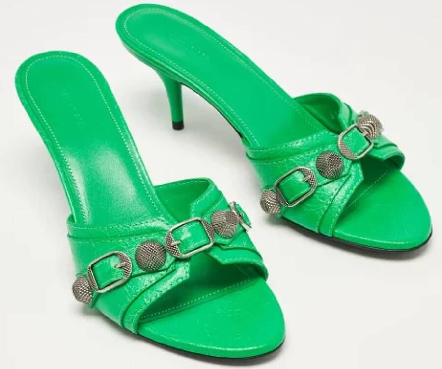 Balenciaga Vintage Pre-owned Leather sandals Green Dames