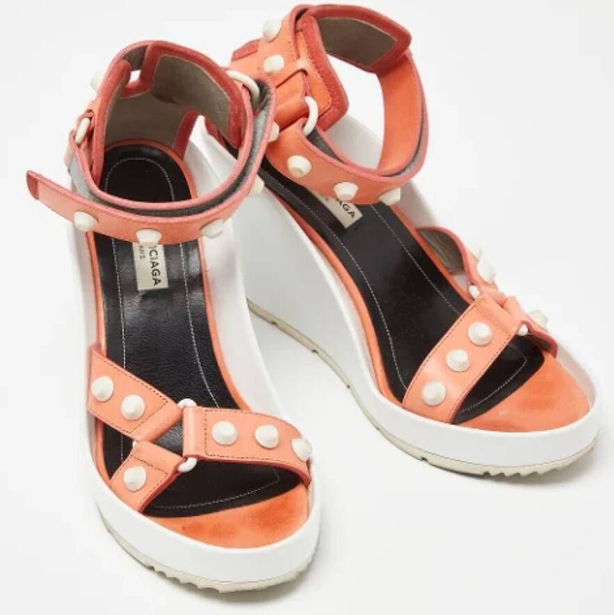 Balenciaga Vintage Pre-owned Leather sandals Orange Dames