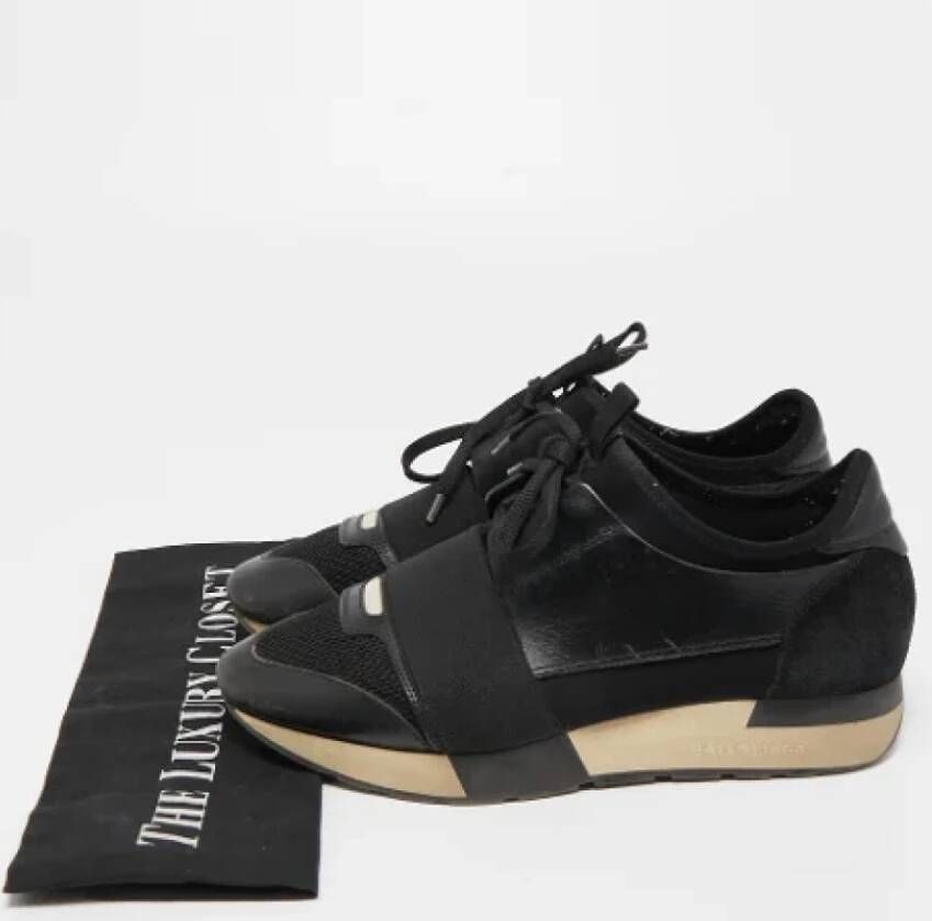 Balenciaga Vintage Pre-owned Leather sneakers Black Dames
