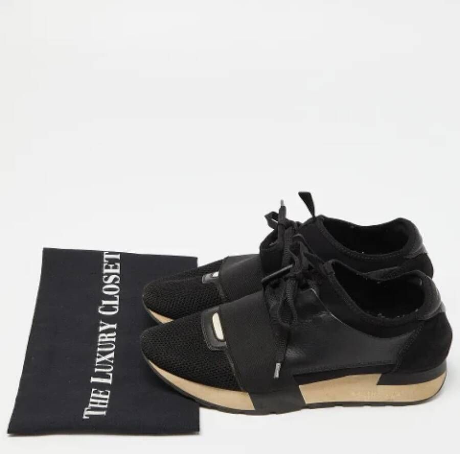 Balenciaga Vintage Pre-owned Leather sneakers Black Dames