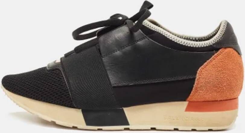 Balenciaga Vintage Pre-owned Leather sneakers Black Dames