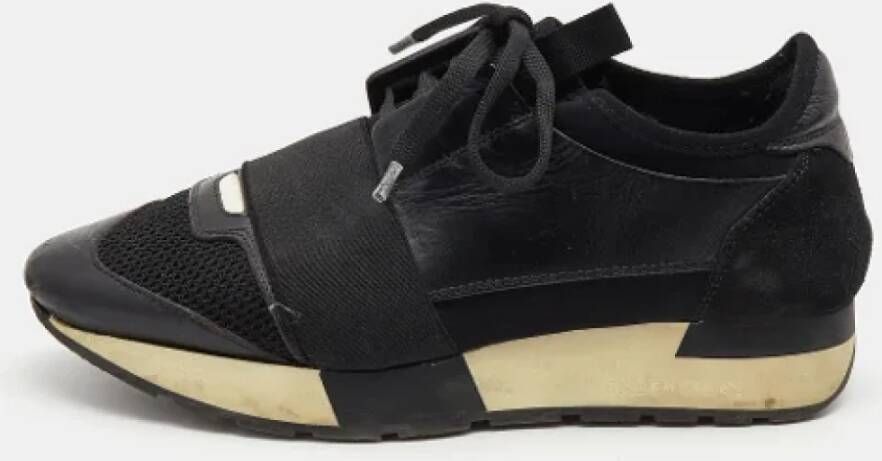 Balenciaga Vintage Pre-owned Leather sneakers Black Dames
