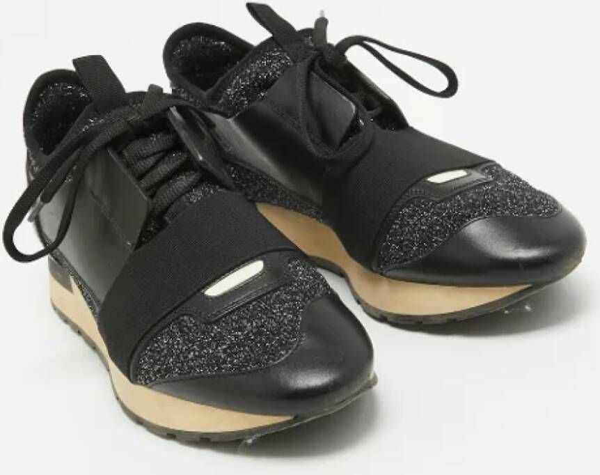 Balenciaga Vintage Pre-owned Leather sneakers Black Dames