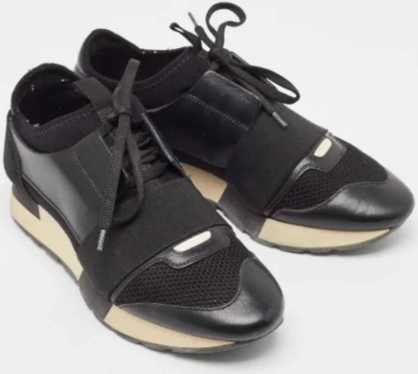Balenciaga Vintage Pre-owned Leather sneakers Black Dames
