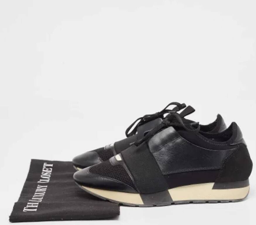 Balenciaga Vintage Pre-owned Leather sneakers Black Dames