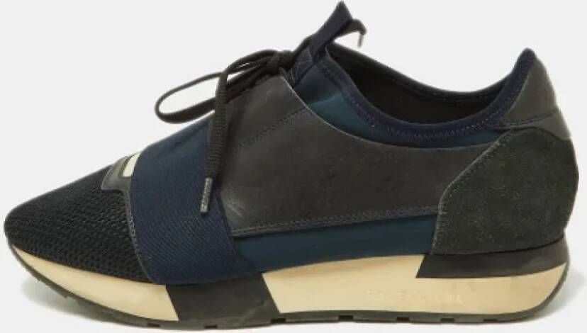 Balenciaga Vintage Pre-owned Leather sneakers Blue Dames