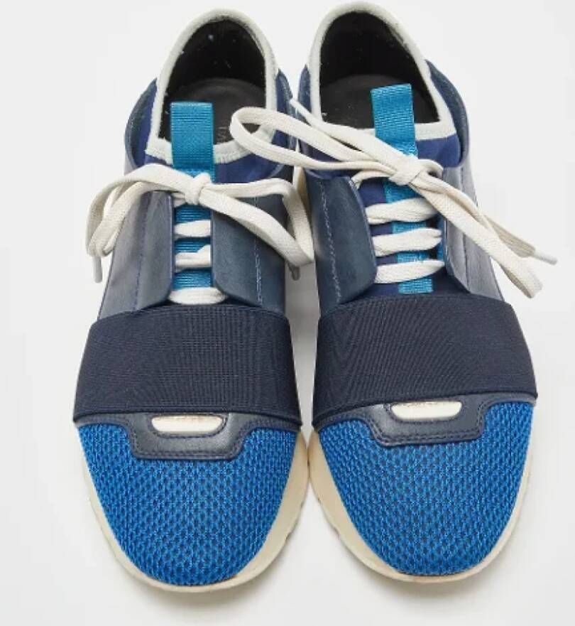 Balenciaga Vintage Pre-owned Leather sneakers Blue Dames