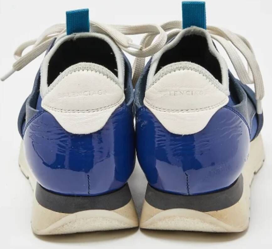 Balenciaga Vintage Pre-owned Leather sneakers Blue Dames