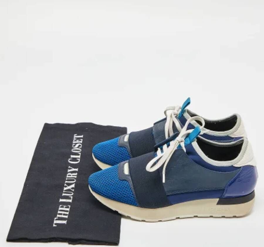 Balenciaga Vintage Pre-owned Leather sneakers Blue Dames