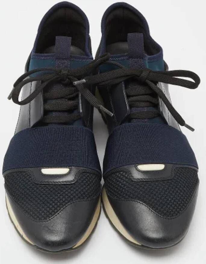 Balenciaga Vintage Pre-owned Leather sneakers Blue Dames