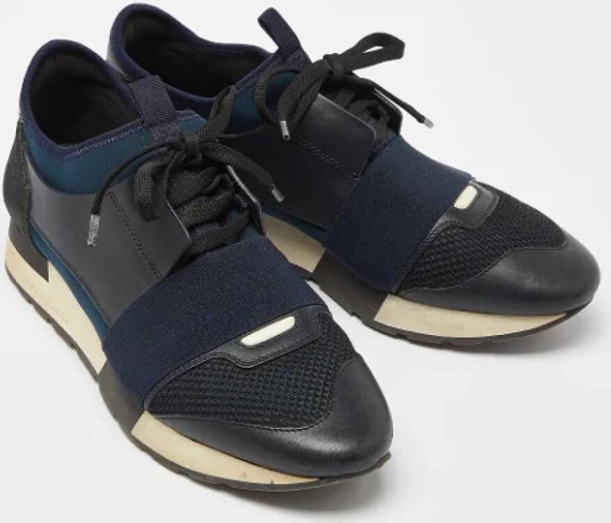 Balenciaga Vintage Pre-owned Leather sneakers Blue Dames