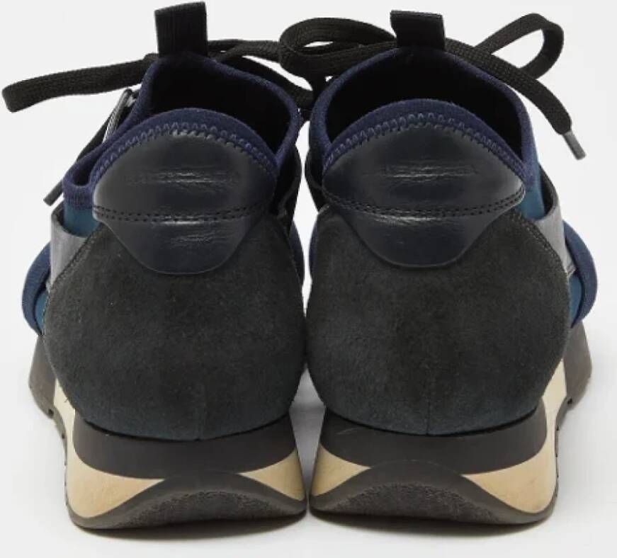 Balenciaga Vintage Pre-owned Leather sneakers Blue Dames