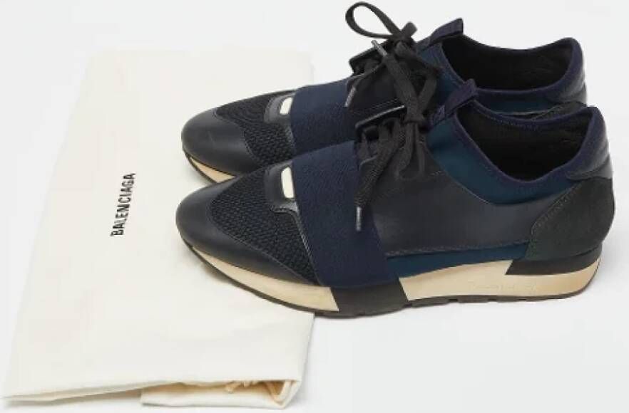Balenciaga Vintage Pre-owned Leather sneakers Blue Dames