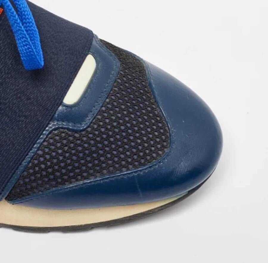Balenciaga Vintage Pre-owned Leather sneakers Blue Dames