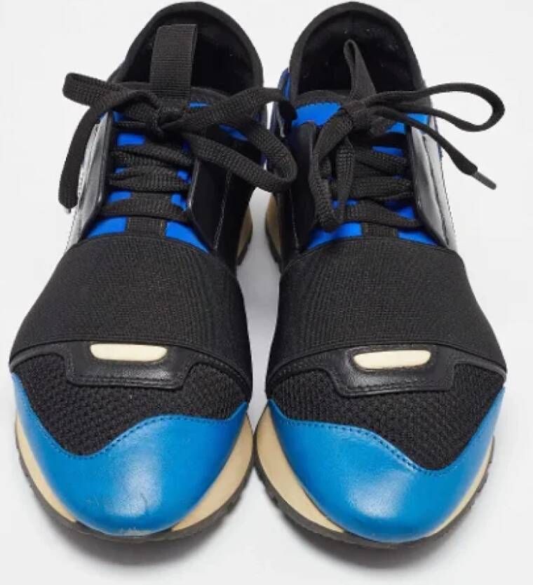 Balenciaga Vintage Pre-owned Leather sneakers Blue Dames