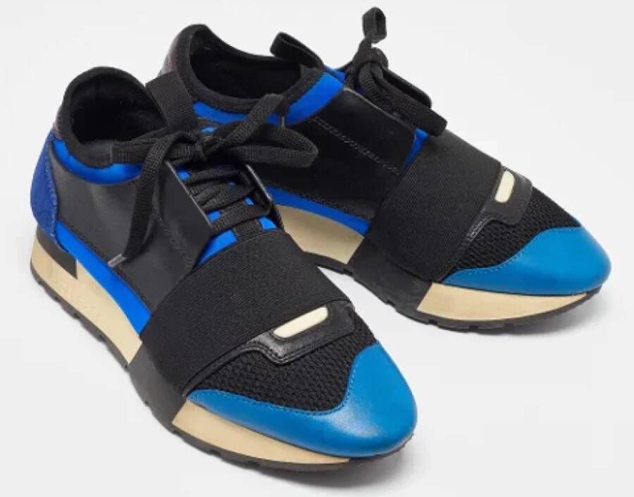 Balenciaga Vintage Pre-owned Leather sneakers Blue Dames