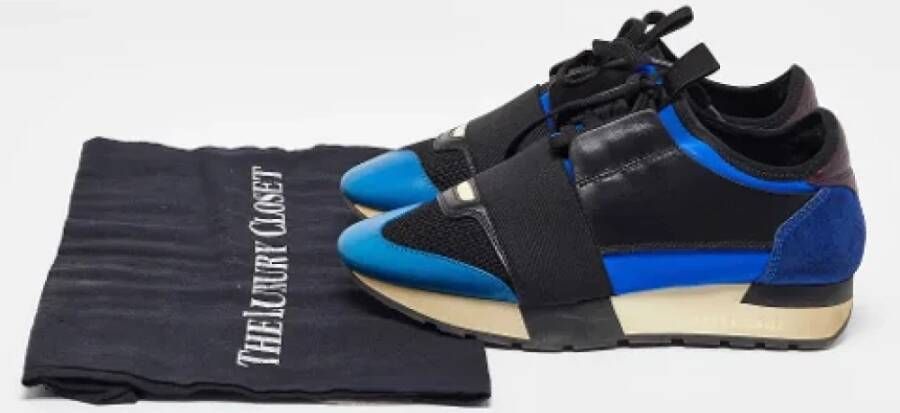 Balenciaga Vintage Pre-owned Leather sneakers Blue Dames