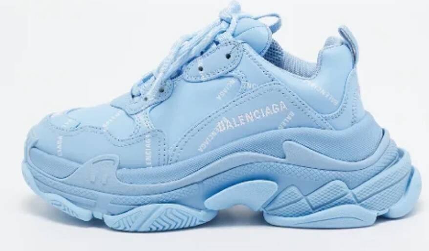 Balenciaga Vintage Pre-owned Leather sneakers Blue Dames