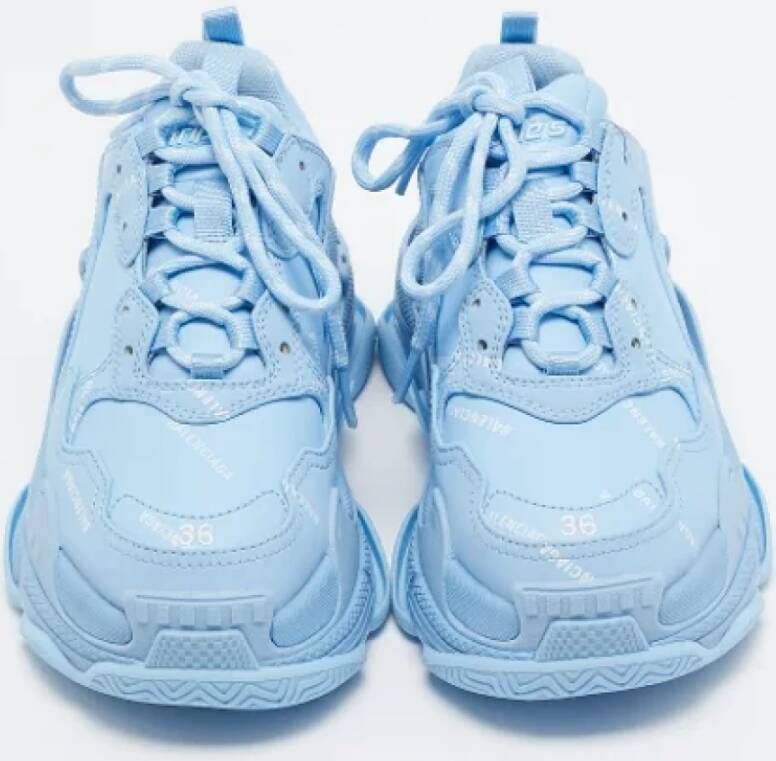 Balenciaga Vintage Pre-owned Leather sneakers Blue Dames