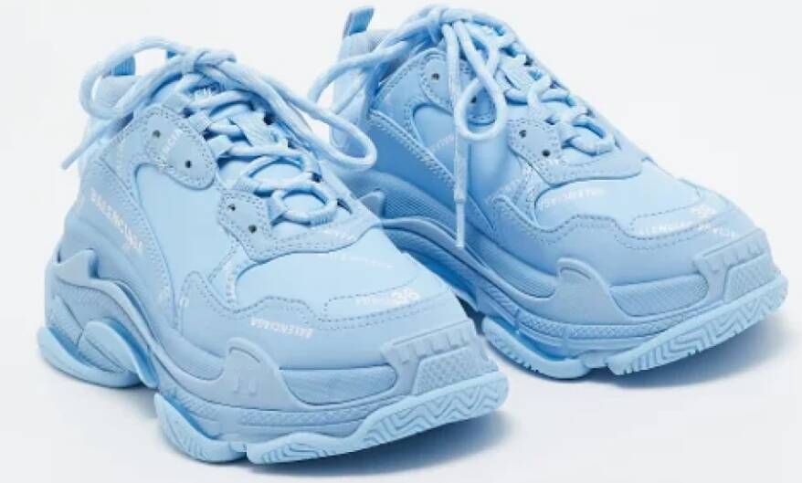 Balenciaga Vintage Pre-owned Leather sneakers Blue Dames