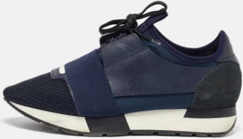 Balenciaga Vintage Pre-owned Leather sneakers Blue Dames