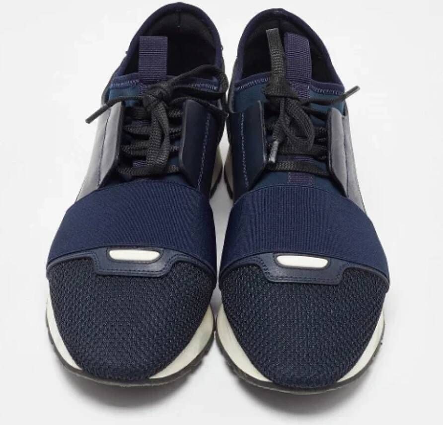 Balenciaga Vintage Pre-owned Leather sneakers Blue Dames